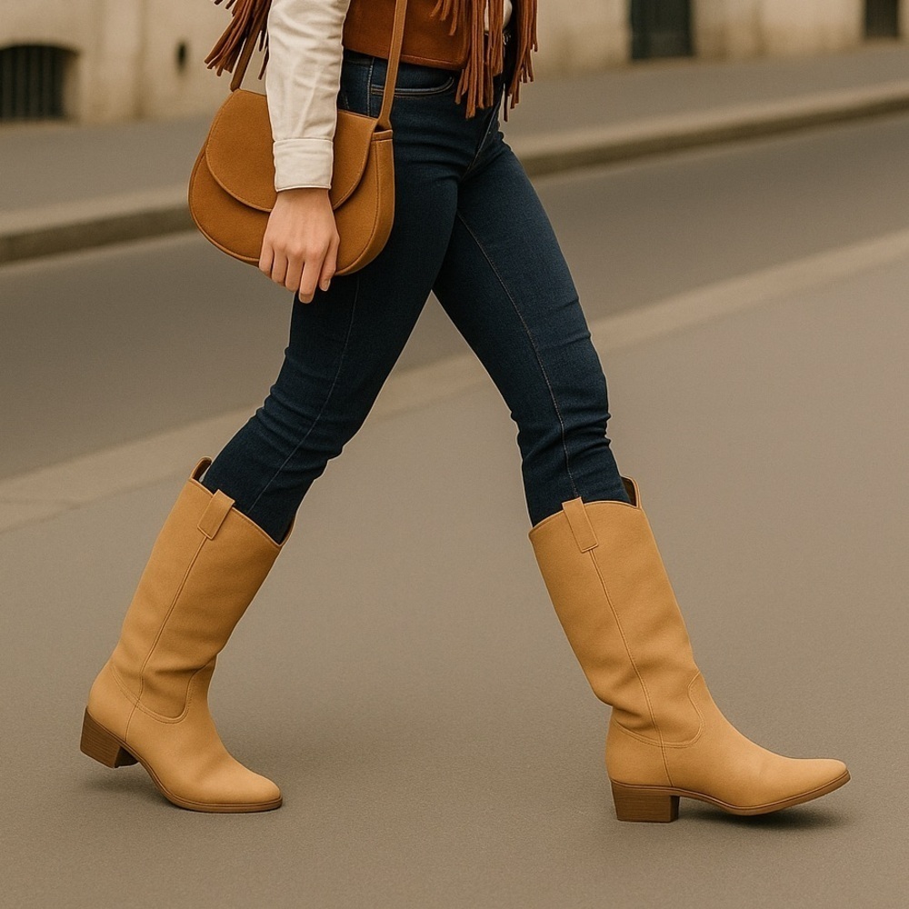 Universal Thread Sommer Knee High Boots Women’s Sz 8 Light Brown Memory Foam NWB